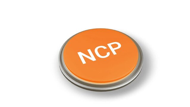 NCP political party Button pressing on white screen