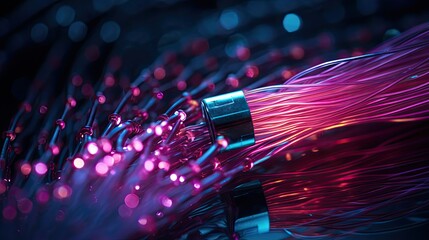 secure connection or cyber security fiber