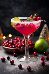 Winter Citrus Quencher: Refreshing Cranberry Drink Idea with Lime Twist