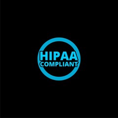 HIPPA compliant sign icon isolated on black background