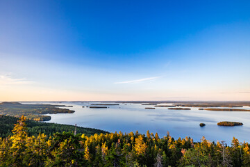 sunset over the lake