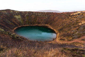 Kerid crater volcanic lake in Iceland