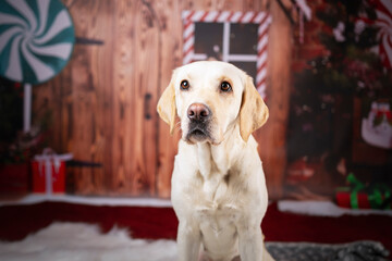 Świąteczny pies 5 - obrazy, fototapety, plakaty
