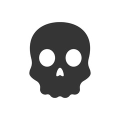 Skull Danger Black Emoticon Icon Isolated Vector Illustration