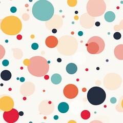 Playful Colorful Polka Dots Pattern on Light Background

