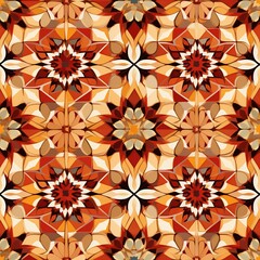 Warm-Toned Moroccan Mosaic Seamless Pattern for Ethnic Charm

