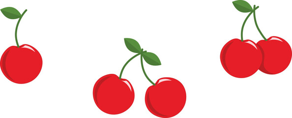 Cherry cute fruit vector illustration