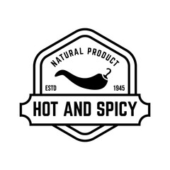 spicy chili sauce emblem logo design. the concept of chilli and fire, for sauce products, spicy foods and others.