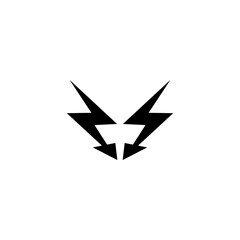  Lightning bolt icon isolated on transparent background