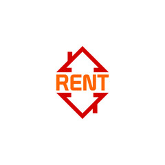 Rent house logo icon isolated on transparent background