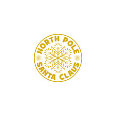 North pole Santa Claus stamp icon isolated on transparent background