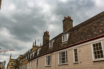 Cambridge, England, UK. Walking the scenery streets of this famous British academic city in a moody...