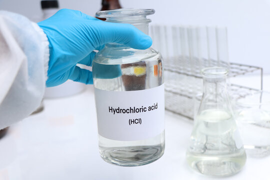 Hydrochloric acid in containers, Hazardous chemicals and raw material