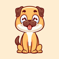 Cute cartoon smile dog sitting