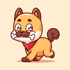 Cartoon cute dog running