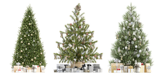 christmas tree isolated on white