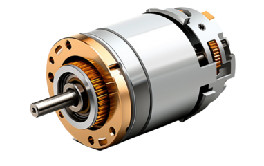 Engineered Precision Essential DC Motor on White or PNG Transparent Background