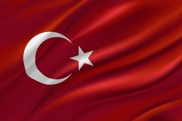 National flag of Turkey. 3d vector illustration

