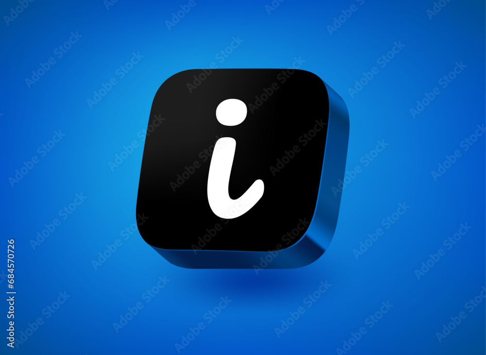 Aufkleber information icon. vector 3d illustration of app button