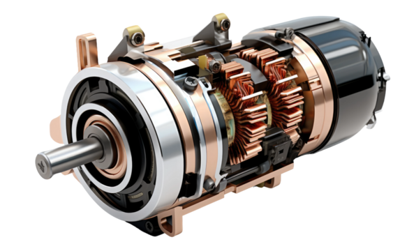 Powering Movement Electromagnetic Motor Dynamics on White or PNG Transparent Background