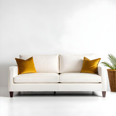 White sofa and white background luxury sofa