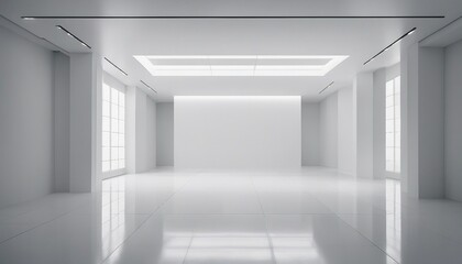 Architectural White Space A pristine white background with architectural lines directing the eye