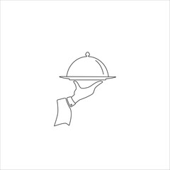 Covered plate icon. Vector illustration