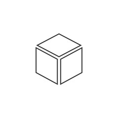 Cube vector in flat style icon