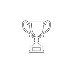 Best simple championship or competition trophy isolated white background. Flat style cup trophy icon. Vector illustration