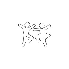 Dancing man and woman. Dancing couple of people. Happy people. Vector illustration