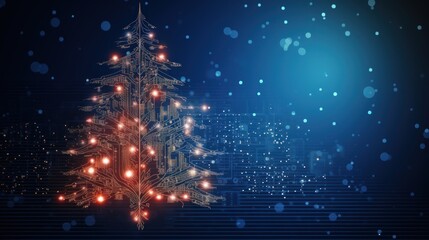 Christmas card IT technology background, wallpaper