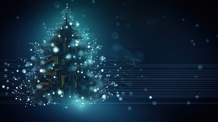 Christmas card IT technology background, wallpaper