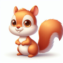 3d illustration squirrel isolated on white background
