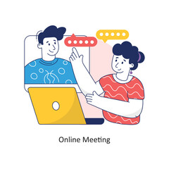 Online Meeting vector Colorful Design illustration. Symbol on White background EPS 10 File