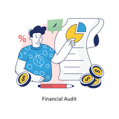 Financial Audit vector Colorful Design illustration. Symbol on White background EPS 10 File