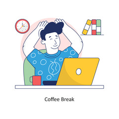 Coffee Break vector Colorful Design illustration. Symbol on White background EPS 10 File