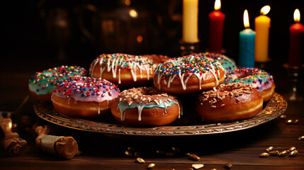 Tasty hanukkah doughnuts