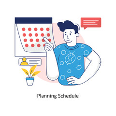 Planning Schedule vector Colorful Design illustration. Symbol on White background EPS 10 File