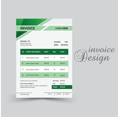 invoice design template. corporate vector art. 