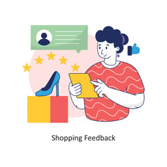 Shopping Feedback vector Colorful Design illustration. Symbol on White background EPS 10 File