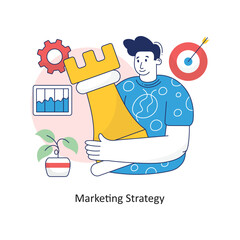 Marketing Strategy vector Colorful Design illustration. Symbol on White background EPS 10 File