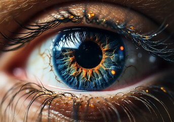 Detail of a person's eye. AI generated