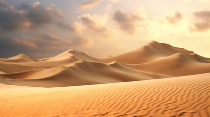 Fototapeta na wymiar Desert landscape with sandstorm. 