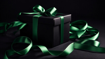 Gorgeous black gift box with ribbon and bow