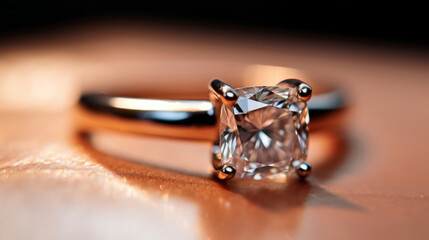 close up of a diamond engagement ring, anniversary, Valentine's day