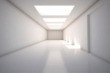 Modern Minimalist Interior with Bright Illuminated Corners.