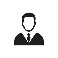 black colour business man icon vector