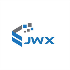 JWX letter technology logo design on white background. JWX creative initials letter IT logo concept. JWX setting shape design
