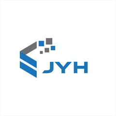 JYH letter technology logo design on white background. JYH creative initials letter IT logo concept. JYH setting shape design
