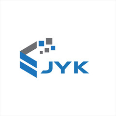 JYK letter technology logo design on white background. JYK creative initials letter IT logo concept. JYK setting shape design
